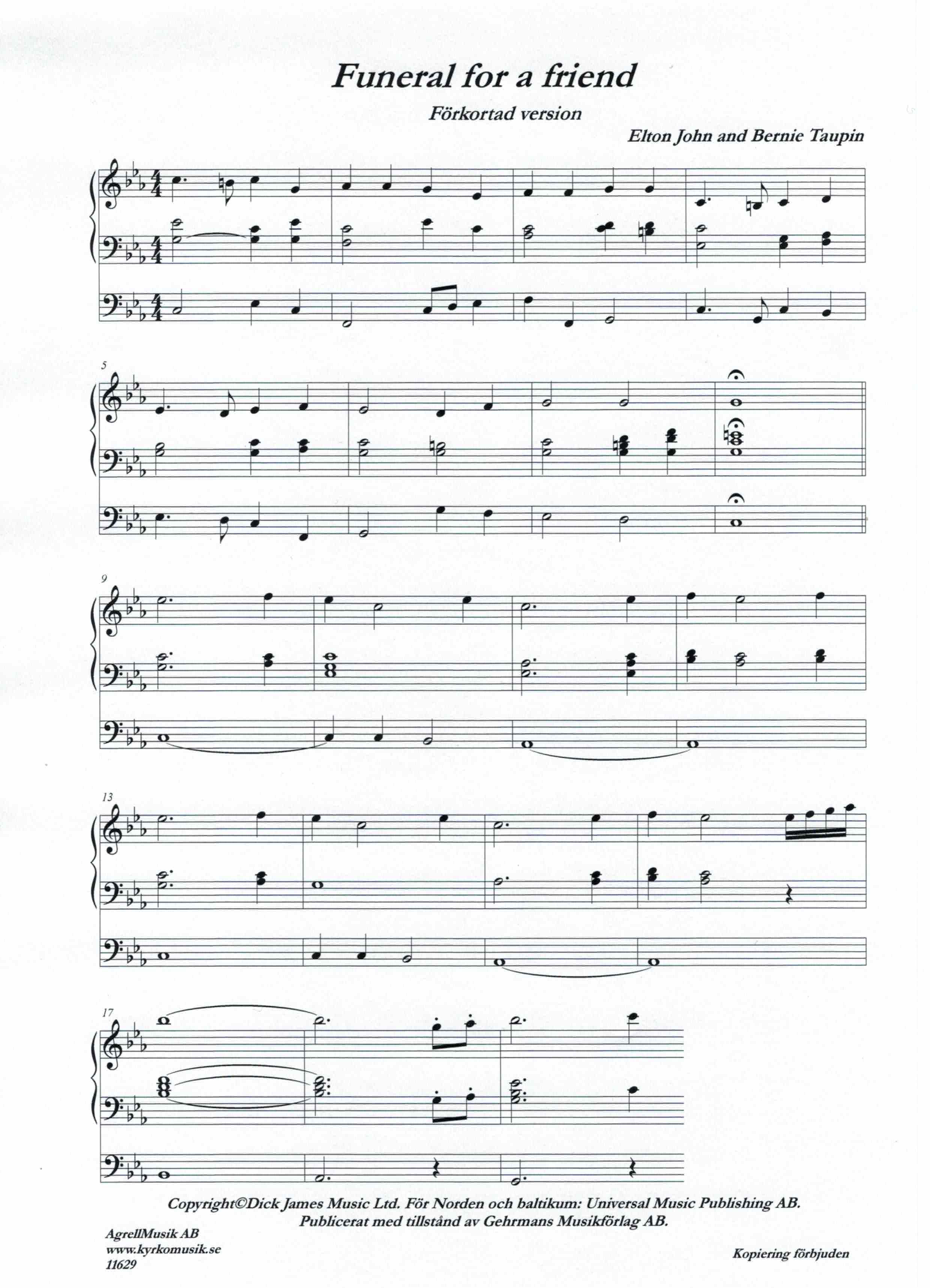 Funeral for a friend / Elton John